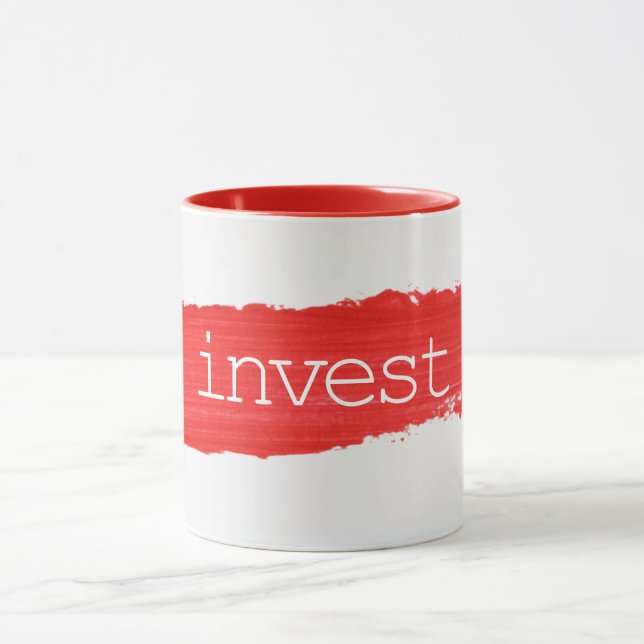 Taza INVEST Textos Sobre La Mug De Pintura Roja (Centro)