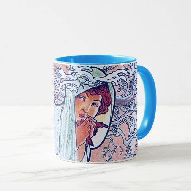 Taza Invierno (Cuatro Estaciones), Alphonse Mucha (Anverso derecho)