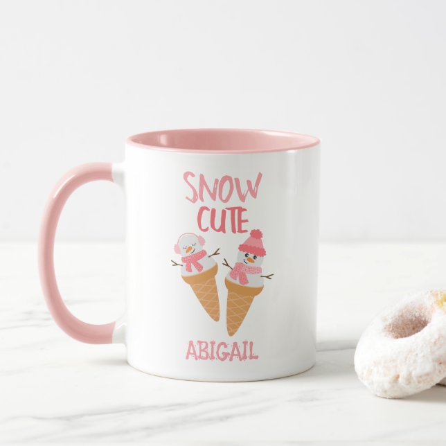 Taza Invierno del Cono de Nieve Cute de Nieve (Con donut)