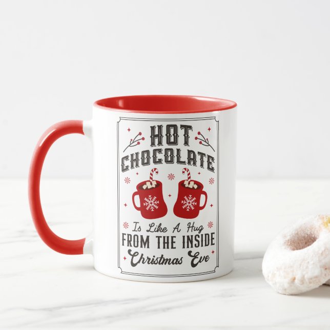 Taza Invierno lindo Chocolate caliente Feliz Navidad (Con donut)