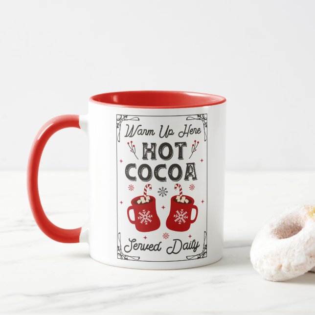Taza Invierno lindo Chocolate caliente Feliz Navidad (Con donut)