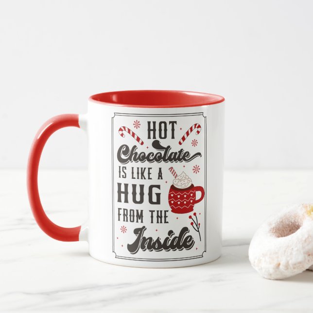 Taza Invierno lindo Chocolate caliente Feliz Navidad (Con donut)