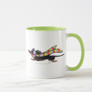 Taza Invierno negro del funcionamiento del frío del