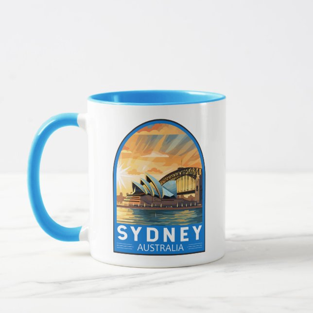 Taza Invitación de arte de viajes de Australia en Sydne (Izquierda)