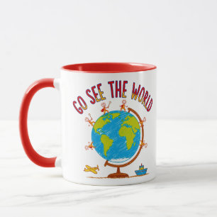 Taza Ir a ver el mundo Dibujo de viaje para niños