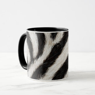 Taza Ir Estampado de Cebra Rayas Negro Blanco Pelaje Fa