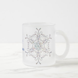 Taza iridiscente del copo de nieve