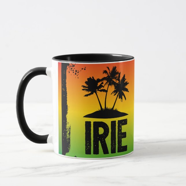 Taza IRIE Bandera rastafari jamaiquina colorea el Carib (Izquierda)