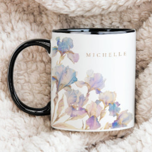 Taza Iris Elegante Floral Personalizado
