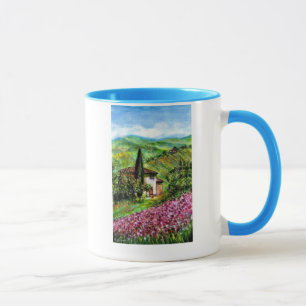 TAZA IRIS EN EL CAMPO DE TOSCANA