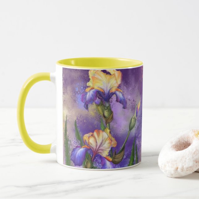 Taza Iris Flowers Coffee Mug (Con donut)
