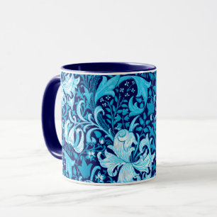 Taza Iris y lirio, azul añil de William Morris