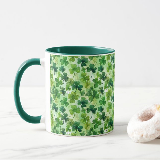 Taza Irish Shamrocks St. Patrick's Day (Con donut)