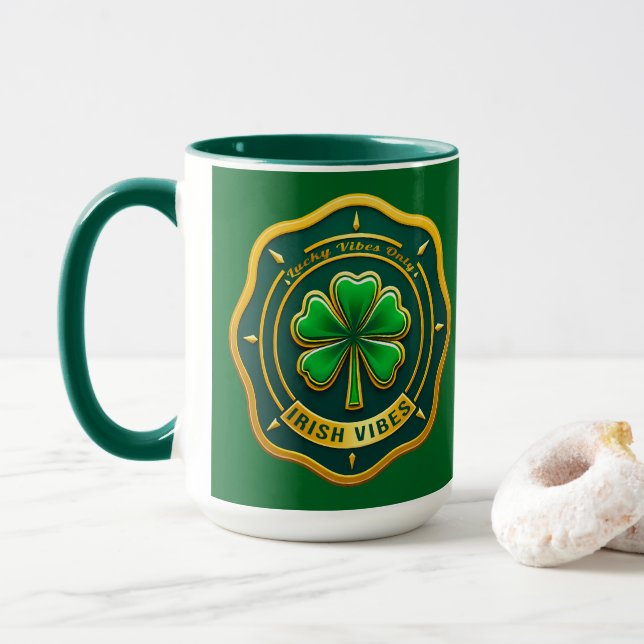 Taza Irish Vibes Club St Patrick’s Day - caneca (Con donut)