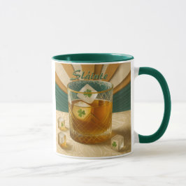 Taza Irish Whiskey Tumbler Shamrock Ice "Sláinte!"