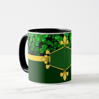Taza Irlanda tréboles verdes, agregar monograma/inicial