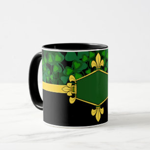 Taza Irlanda tréboles verdes, agregar monograma/inicial