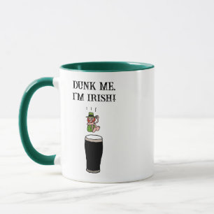 Taza Irlandés Leprechaun Beer Dive - Funny Stout Person