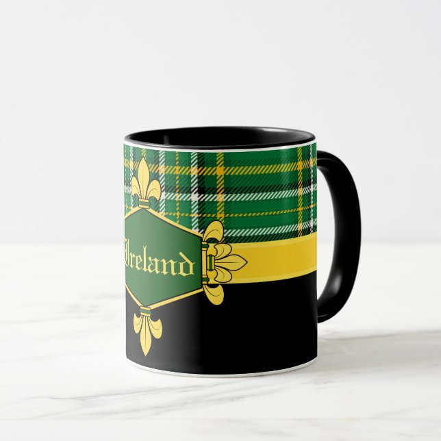 Taza Irlandés National Tartán, Personalizar con nombre (Anverso derecho)