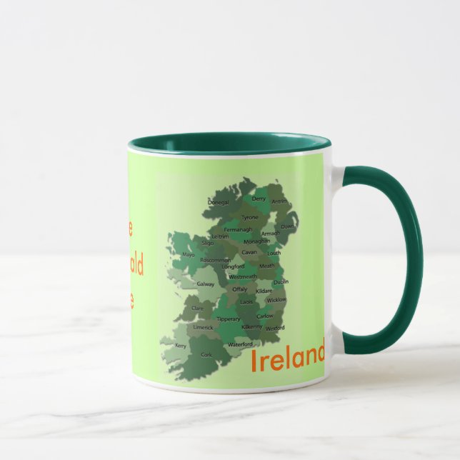 Taza irlandesa de Irlanda del mapa de los condados (Derecha)