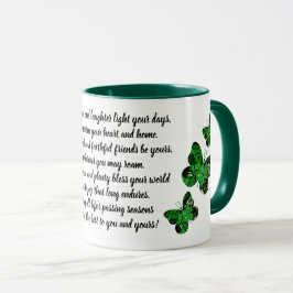Taza irlandesa de la bendición de la mariposa del