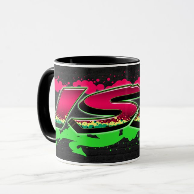 Taza Isa Vorname Name Graffiti red green Tasse (Anverso izquierdo)