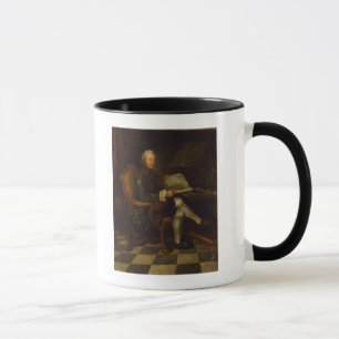 Taza Isaac Egmont von Chasot en su escritorio, 1750