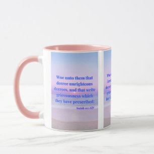 Taza Isaiah 10:1 KJV Biblia Verse Pic Mug De Dos Tones
