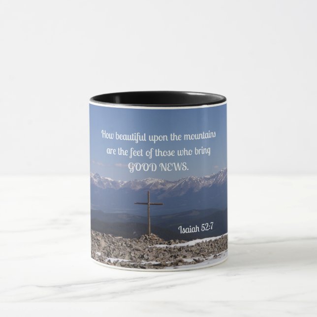 Taza Isaías 52:7 Qué hermosas son las montañas (Centro)