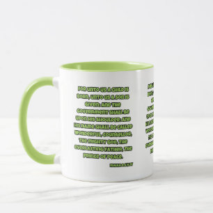 Taza Isaías 9:6 KJV Biblia Scripture de dos tonos