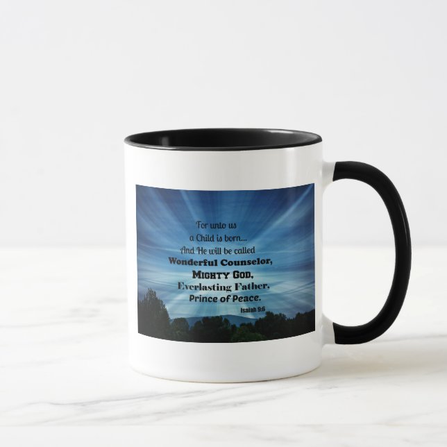 Taza Isaías 9:6 Porque para nosotros nace un niño. (Derecha)