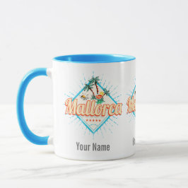 Taza Isla Balear de Mallorca Retro Parrot Vintage