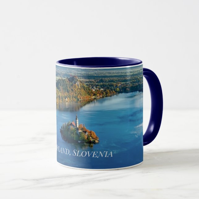 Taza Isla Bled, Eslovenia, escénica (Anverso derecho)