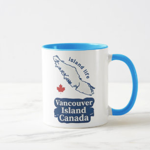 Taza Isla de Vancouver Canadá Mapa Bonito Vida de Isla 