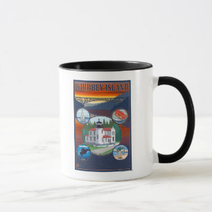 Taza Isla de Whidbey, poster del viaje de