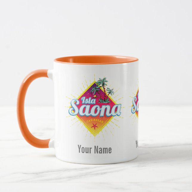 Taza Isla Saona Caribe República Dominicana Retro (Izquierda)