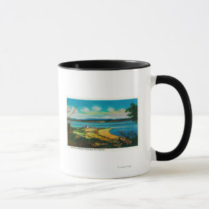 Taza Isla Whidby y Monte Baker desde Port Townsend