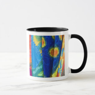 Taza Islas Cook, Rarotonga. Tela de batik Punanga Nui
