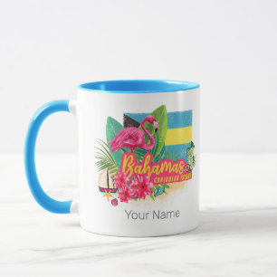 Taza Islas del Caribe retro flamingo vintage