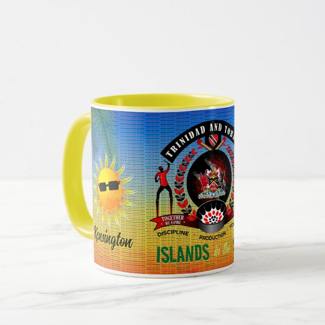 Taza Islas en el sol Trinbago recuerdo (Anverso izquierdo)