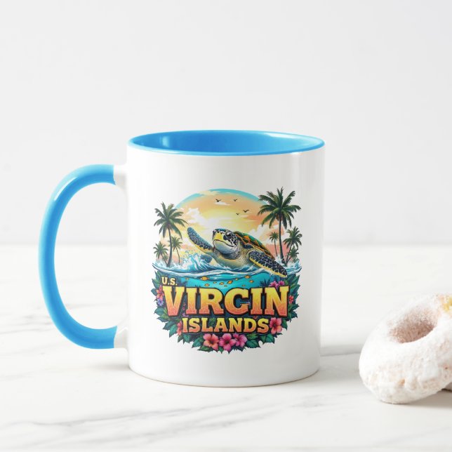 Taza Islas Vírgenes de los Estados Unidos Caribe (Con donut)