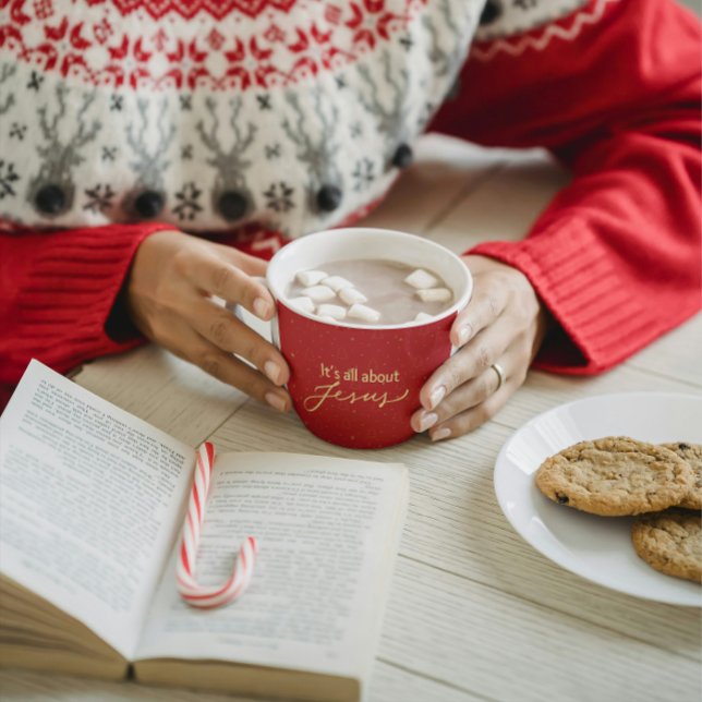 Taza It’s All About Jesus – Red & Gold Christmas  (Subido por el creador)