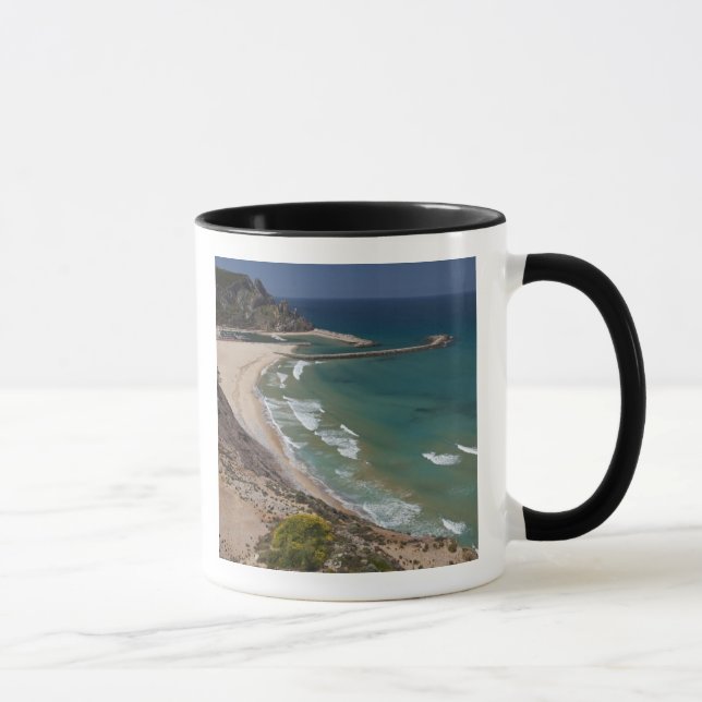 Taza Italia, Cerdeña, Buggerru. Playa de Buggerru y (Derecha)