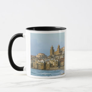 Taza Italia, Sicilia, Cefalù, Vista con Duomo desde 2