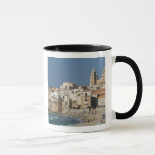 Taza Italia, Sicilia, Cefalù, vista della ciudad con Du