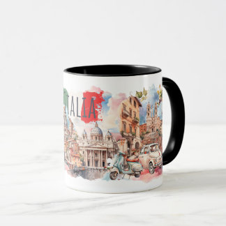 Taza Italia Travel Mug Italian Lifestyle Gift Rome Art