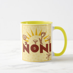 Taza italiana de la taza de la abuela del amarillo