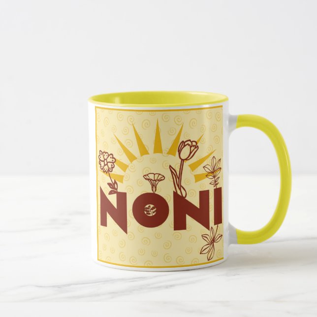 Taza italiana de la taza de la abuela del amarillo (Derecha)
