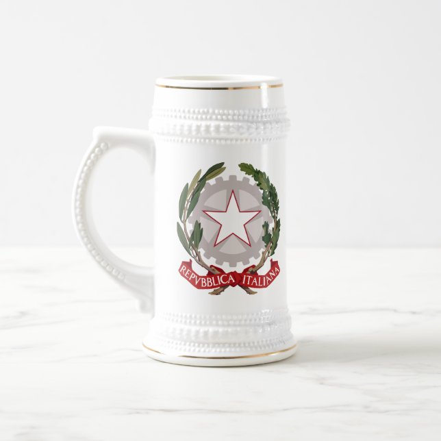 Taza italiana de Stein del escudo de armas (Izquierda)