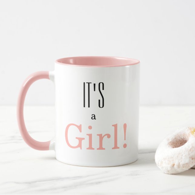 Taza It's a Girl! Baby Shower Gender Revelar Mug (Con donut)